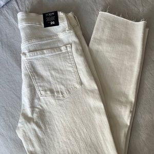 Women's J. Crew High Rise Vintage Straight White Denim cropped Jean NEW